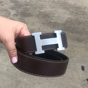 Hermes brown belt. Length 34. Fits size 14-16.